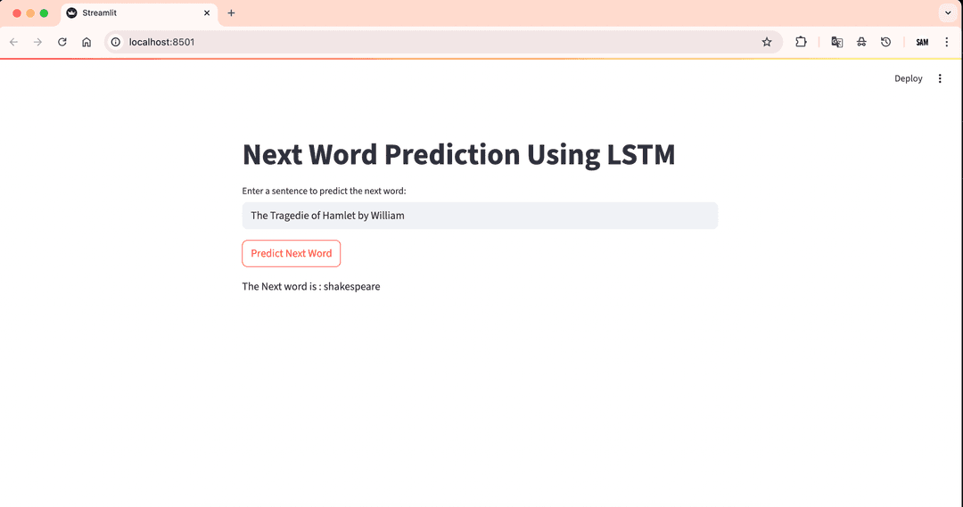 Next Word Prediction - LSTM