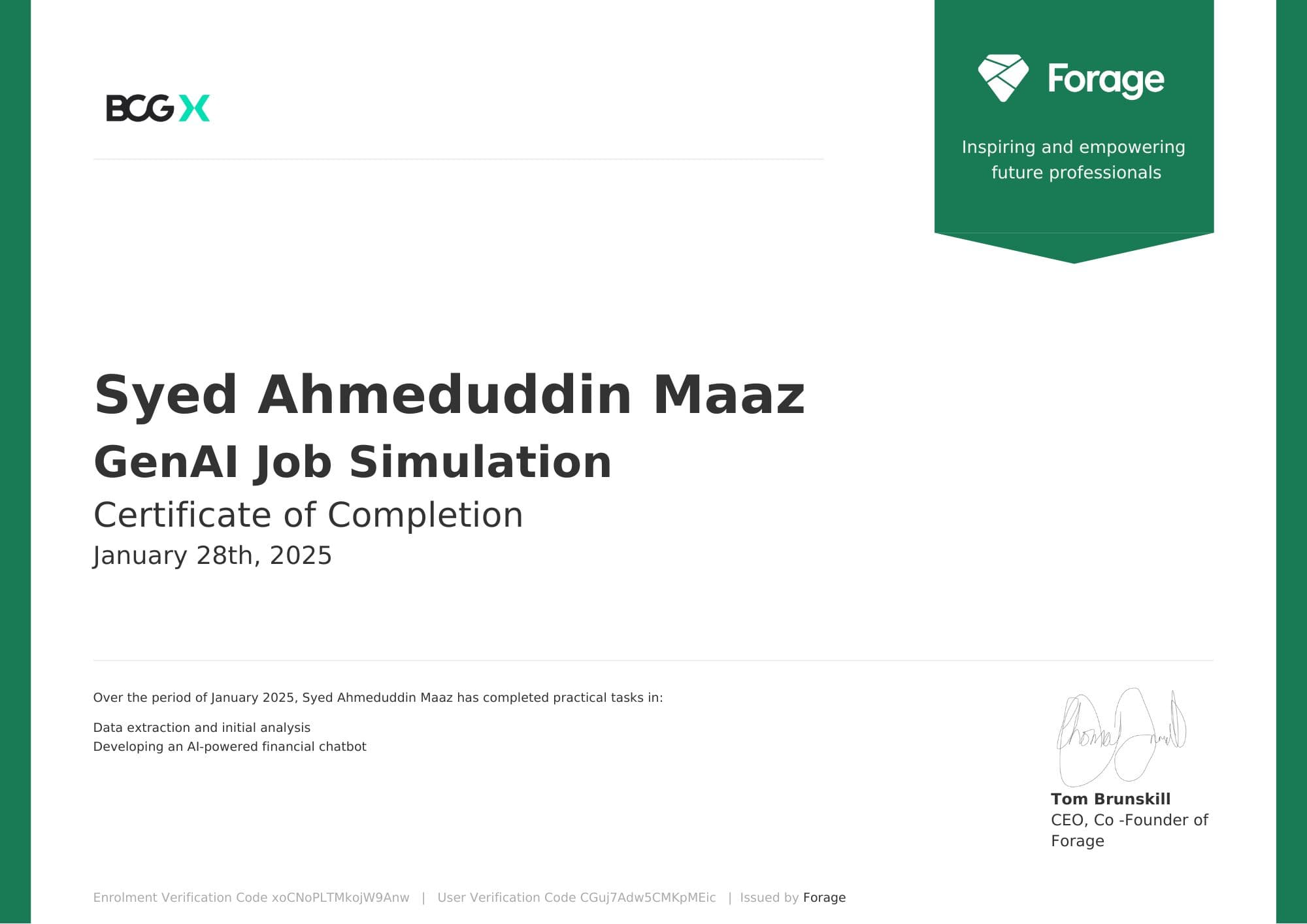 BCG Job Simulation by Forage — 2025