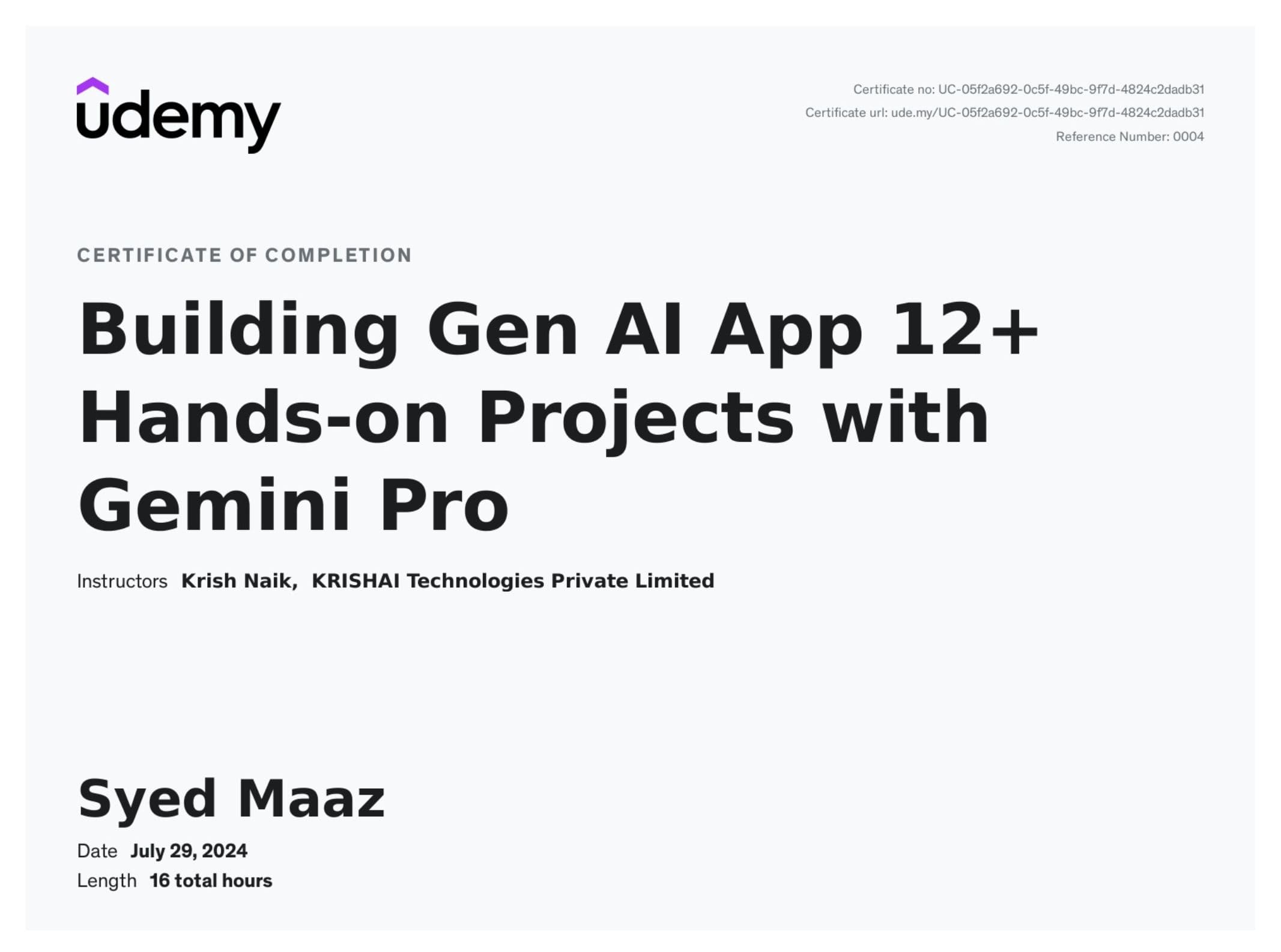 Generative AI with Gemini Pro — 2024