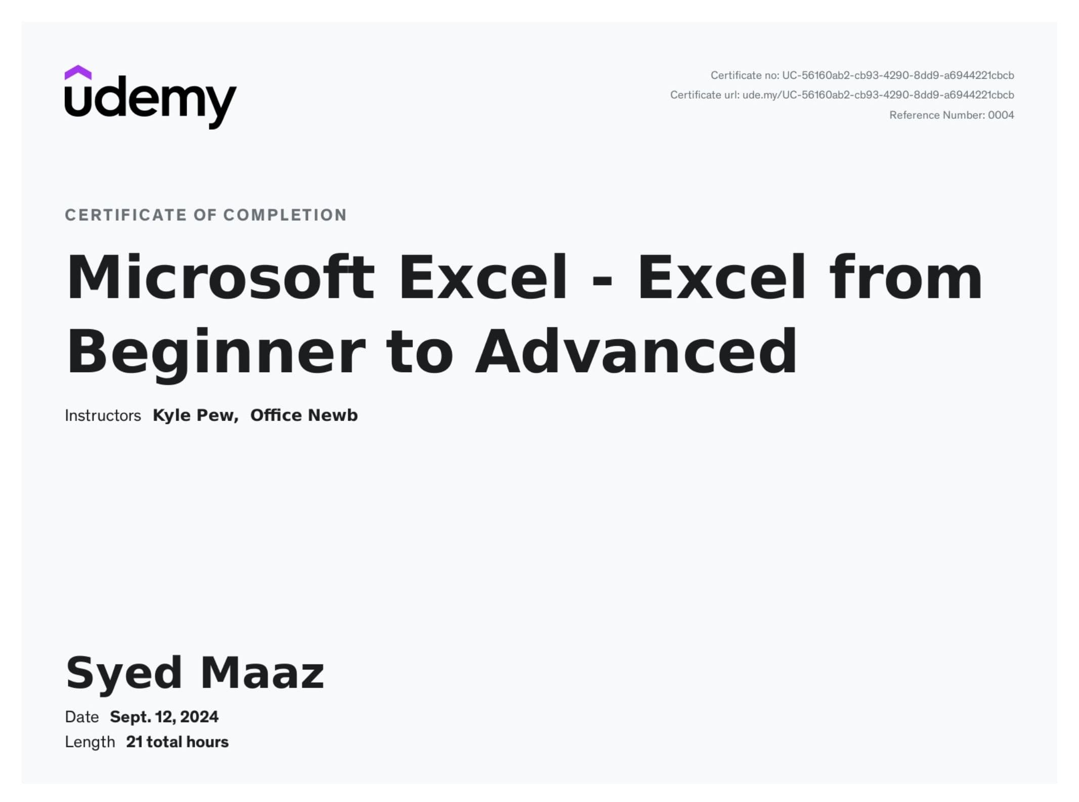 Microsoft Excel Begineer to Advance — 2024