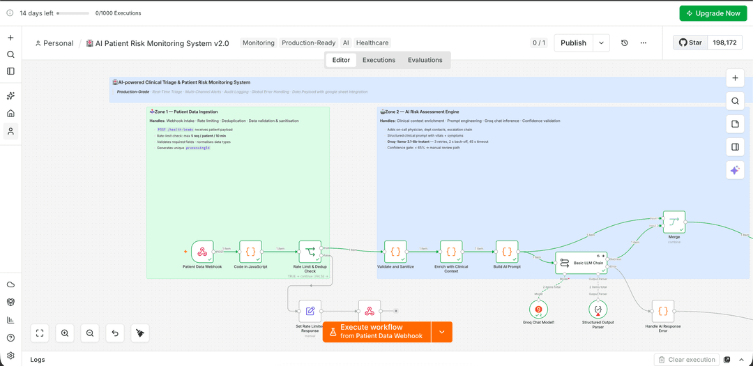 AI Patient Risk Monitoring System