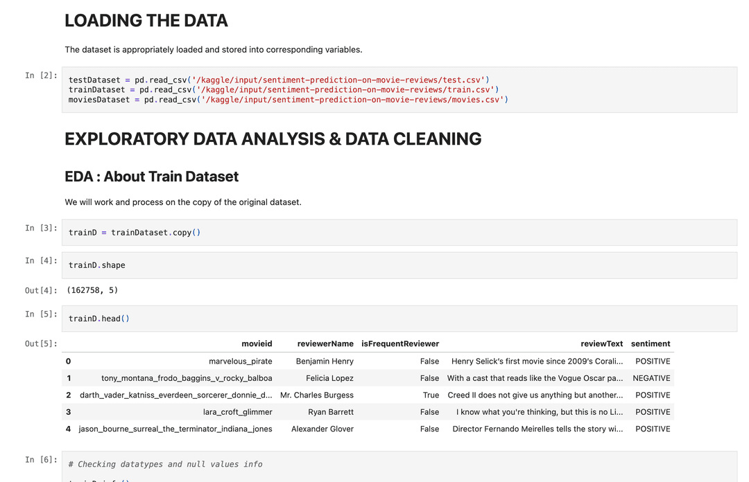 Sentiment Analysis of Movie Reviews